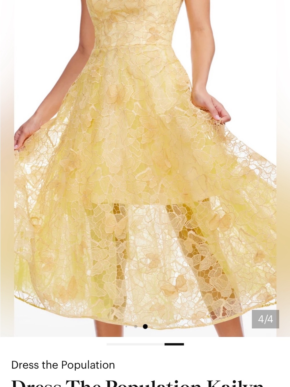 Dress the Population Kailyn Butterfly Lace Strapless Cocktail Dress